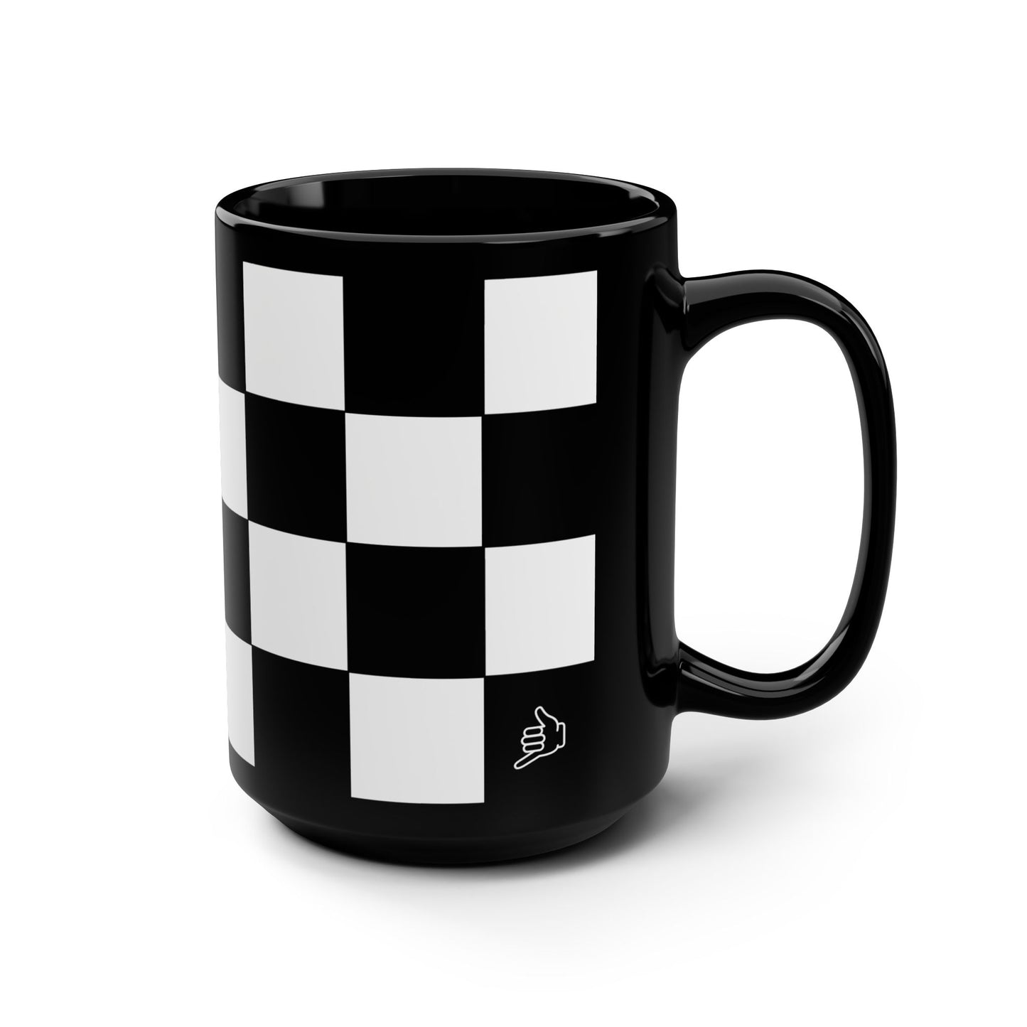 Checkered Coffee Mug left | retro coffee mug