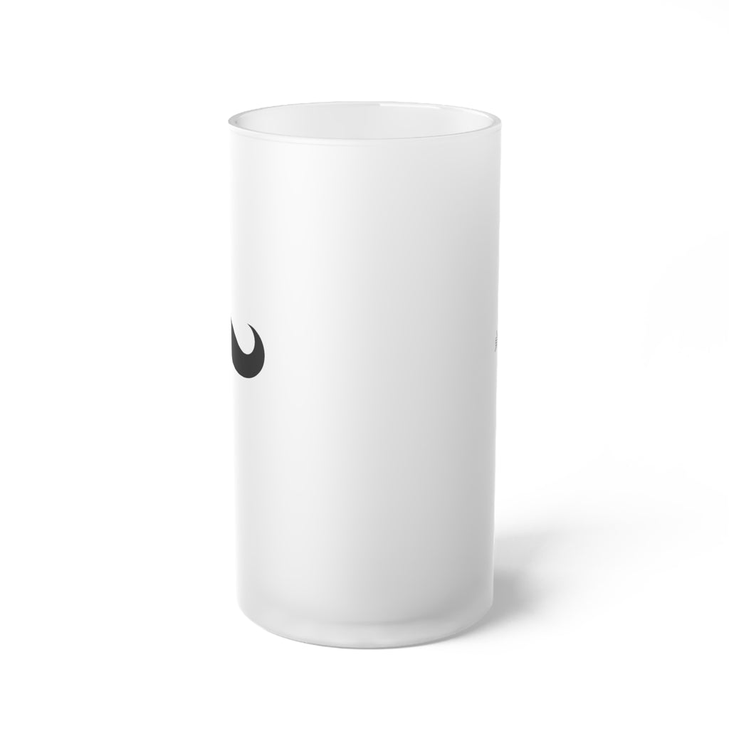 Fancy Mustache Frosted Glass Mug