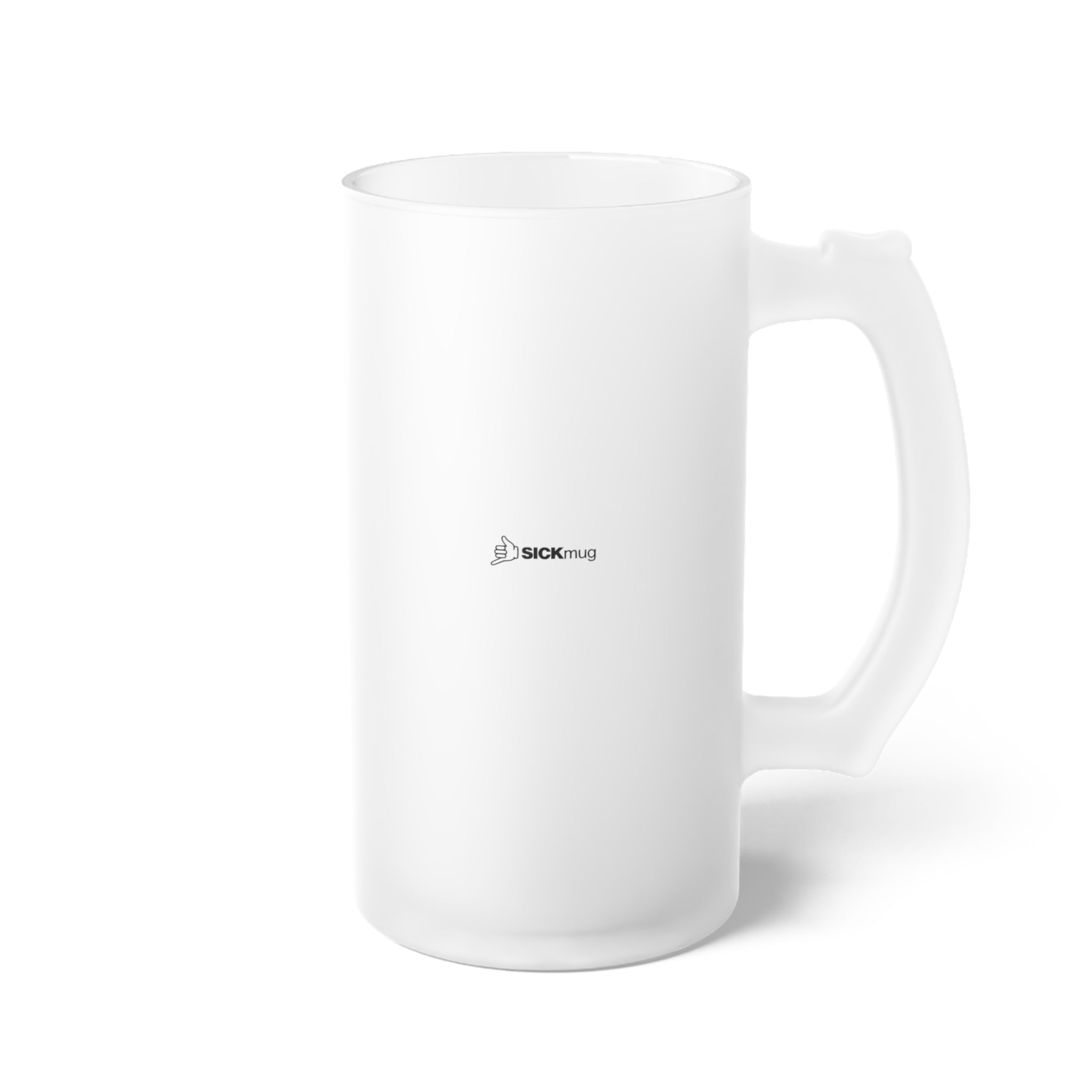 Fancy Mustache Frosted Glass Mug