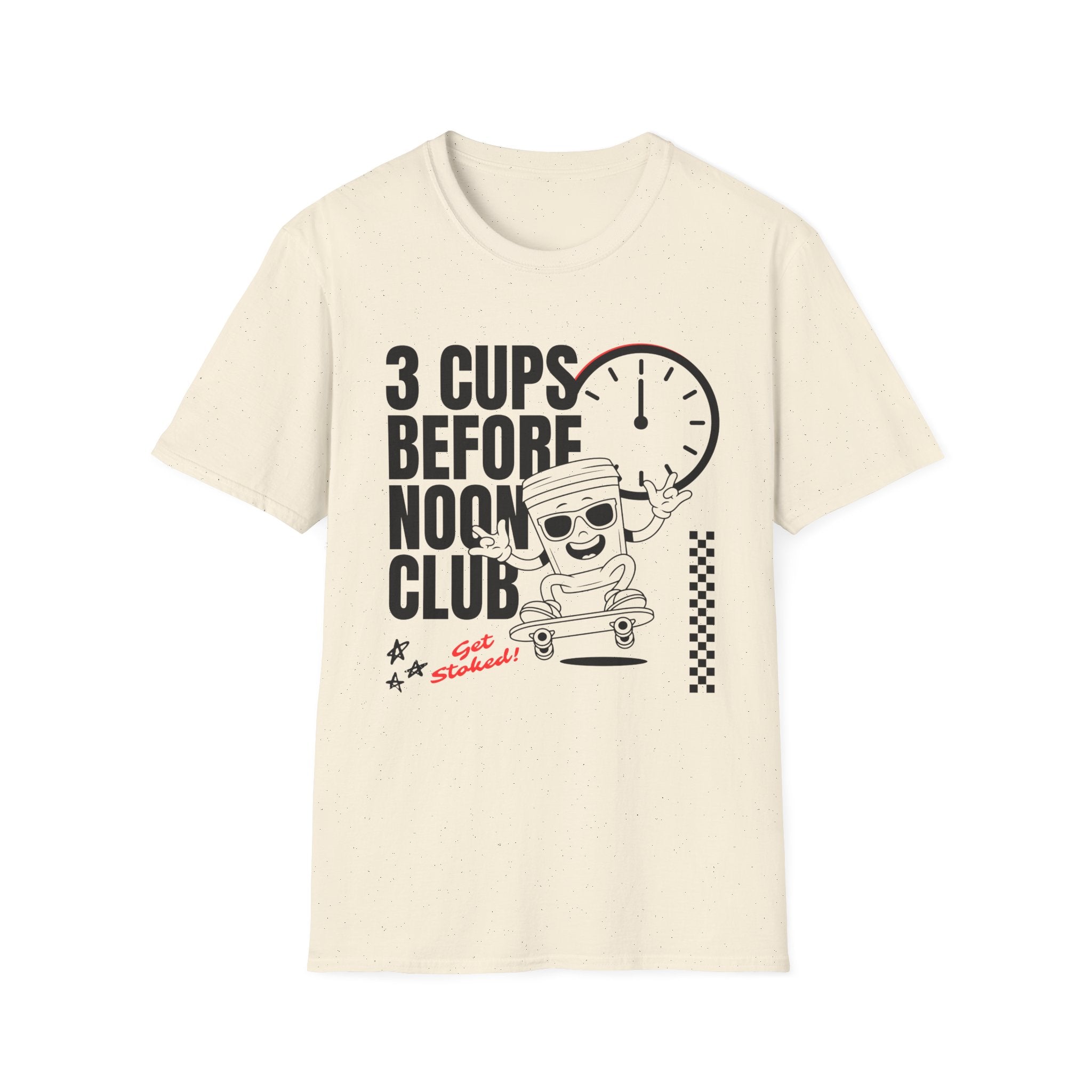 Beige 3 Cups Before Noon Club T-Shirt