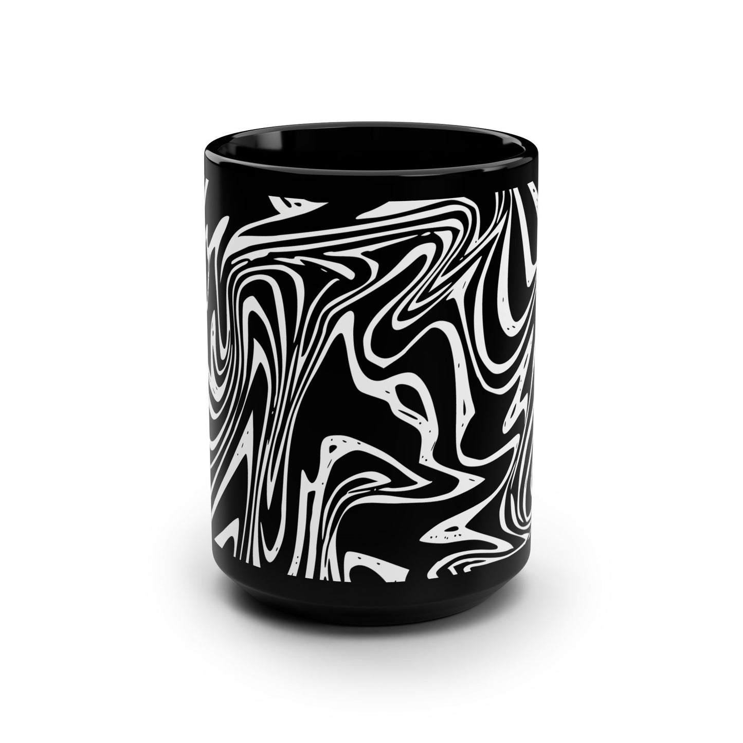 Black Flow Coffee Mug front | Trippy Coffee Mugs