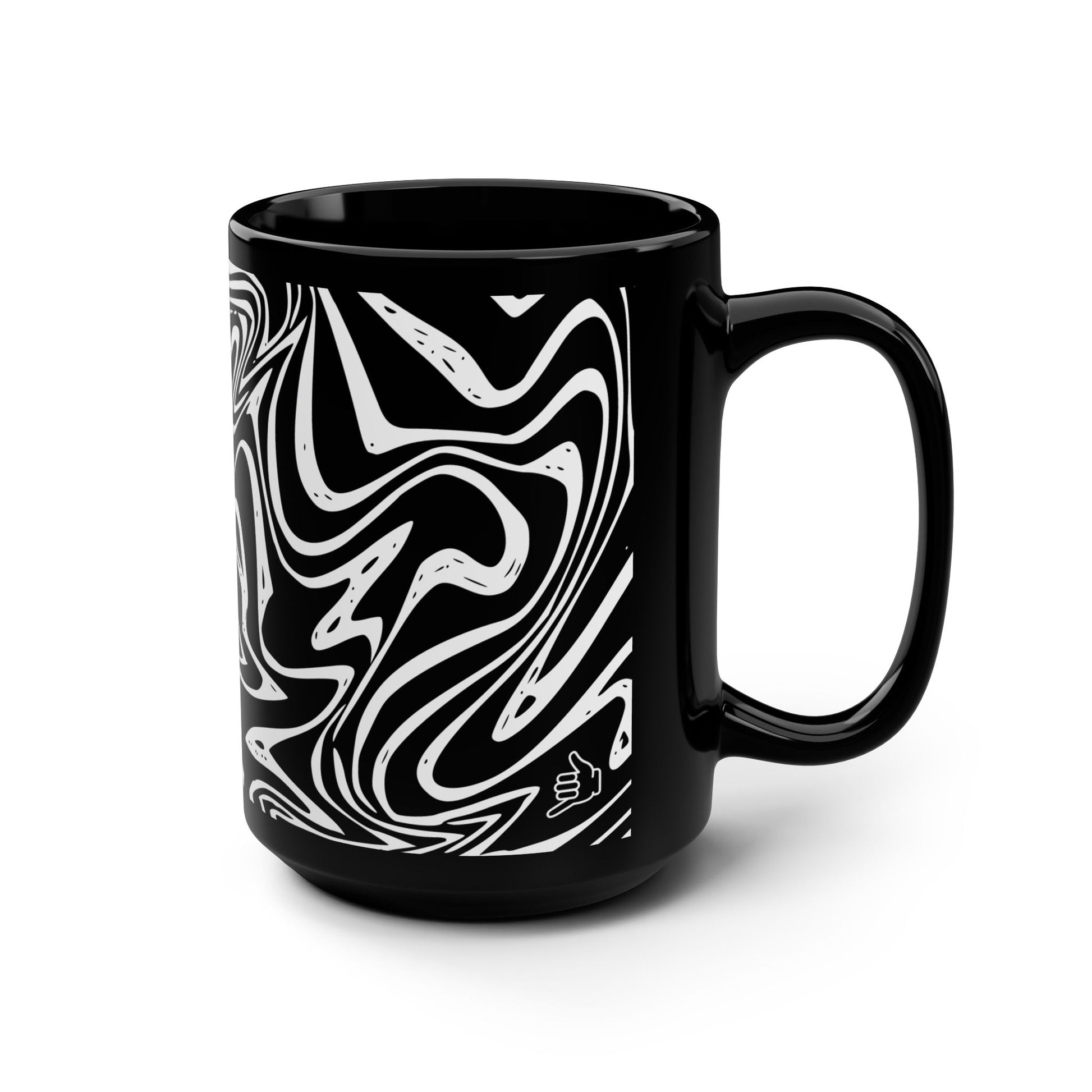 Black Flow Coffee Mug left | Trippy Coffee Mugs
