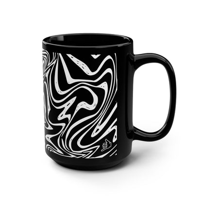 Black Flow Coffee Mug left | Trippy Coffee Mugs