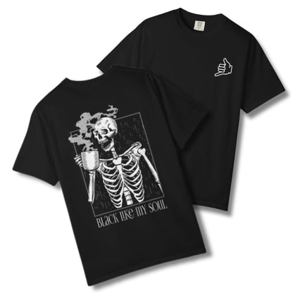 Black Like My Soul Coffee Tee Front and Back
