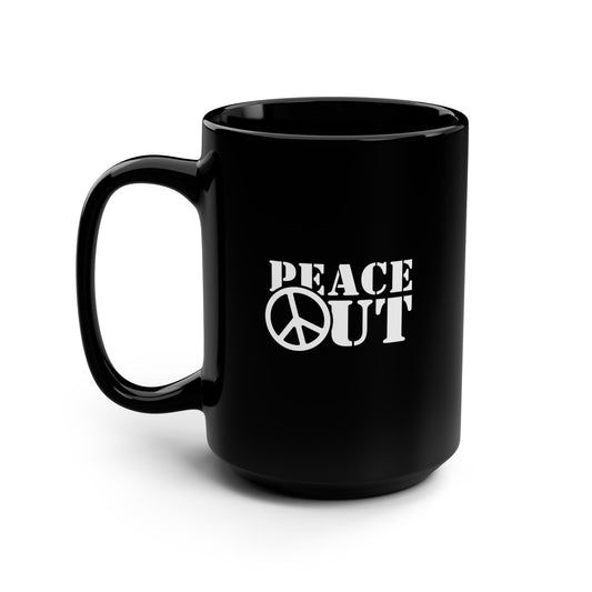 Black Peace Out Coffee Mug