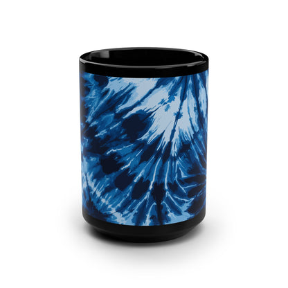 Blue Tie Dye Coffee Mug front