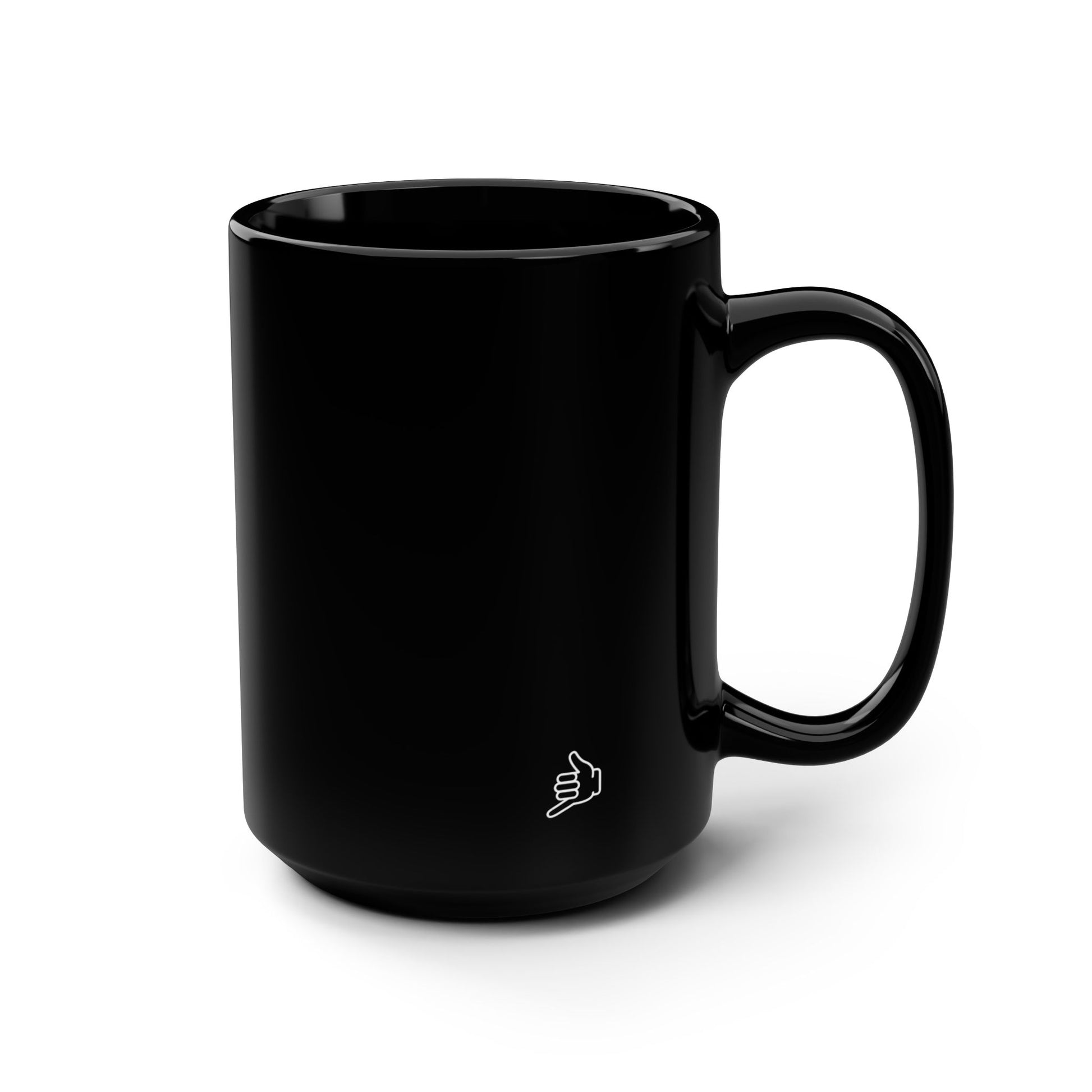 Drippy Smiley Black Coffee Mug left