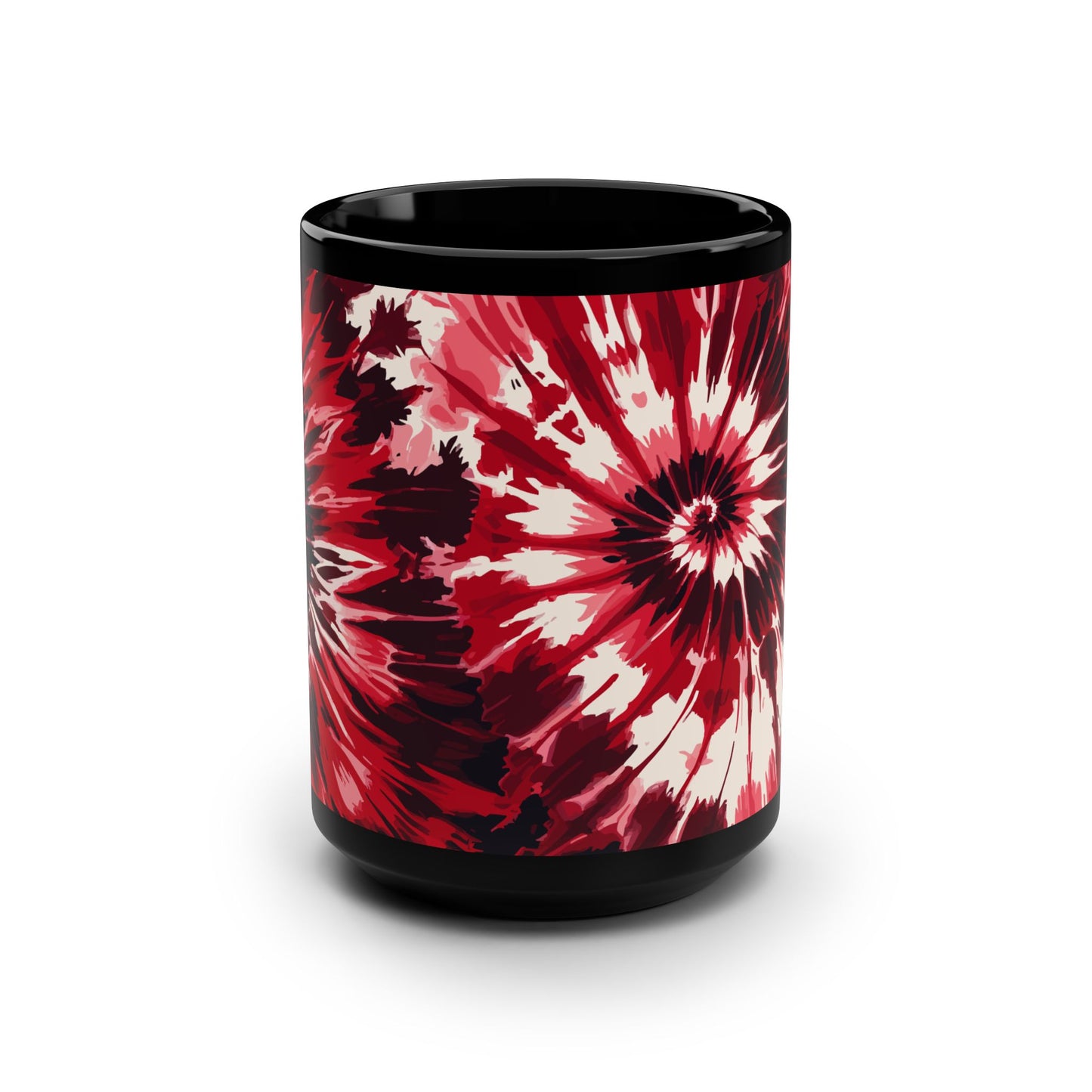 Red Tie Dye Coffee Mug front