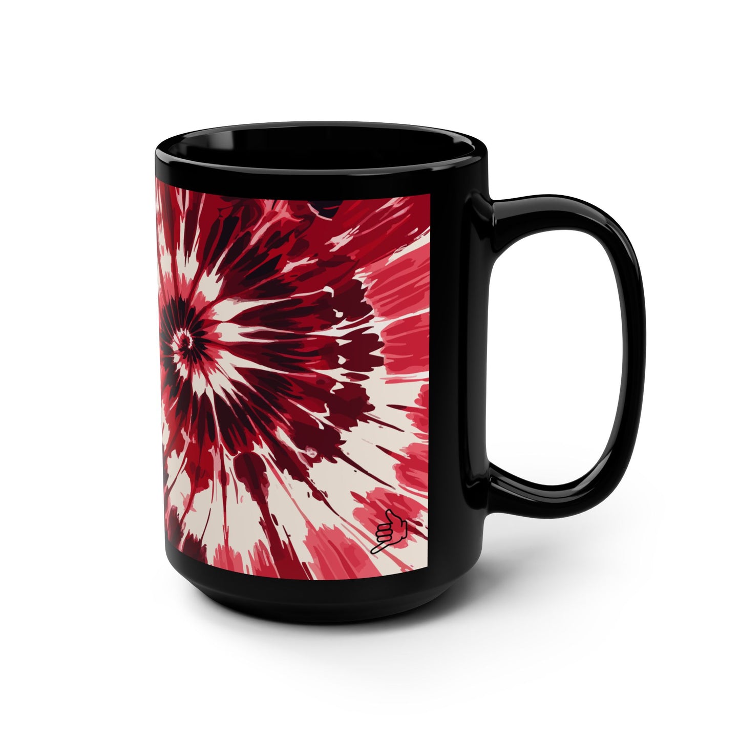Red Tie Dye Coffee Mug left