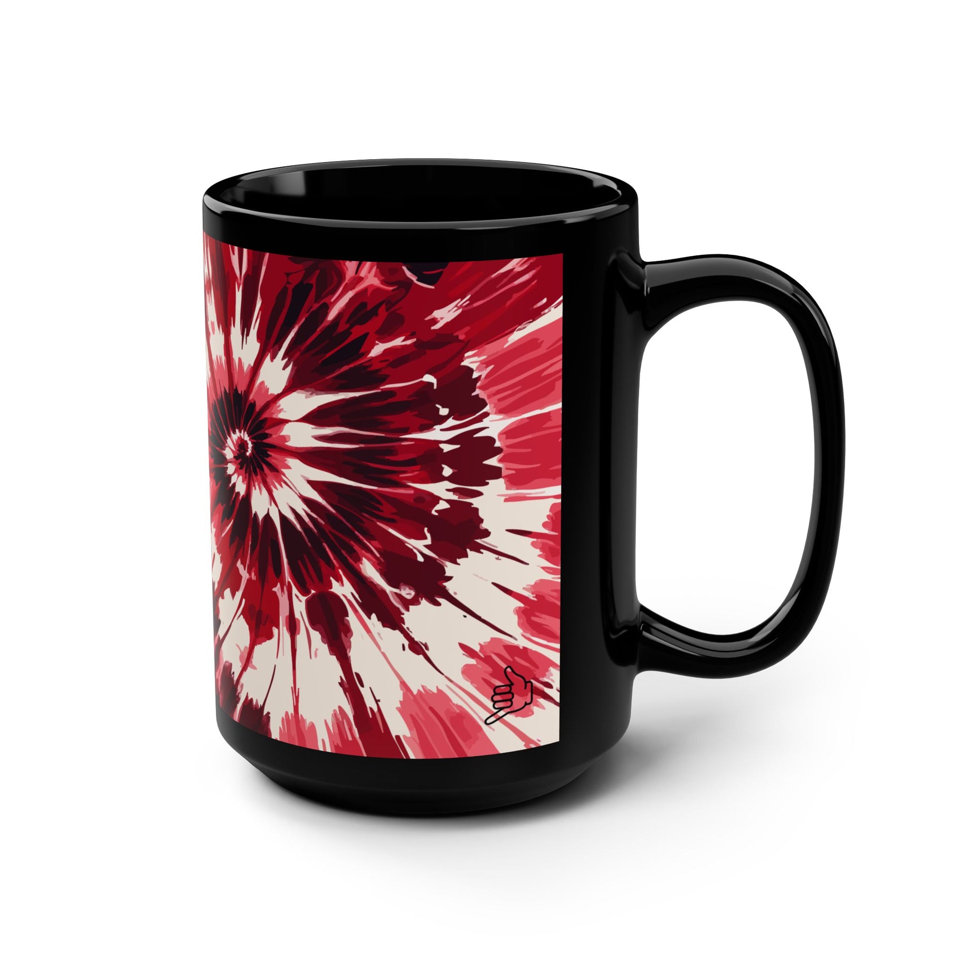 Red Tie Dye Coffee Mug left
