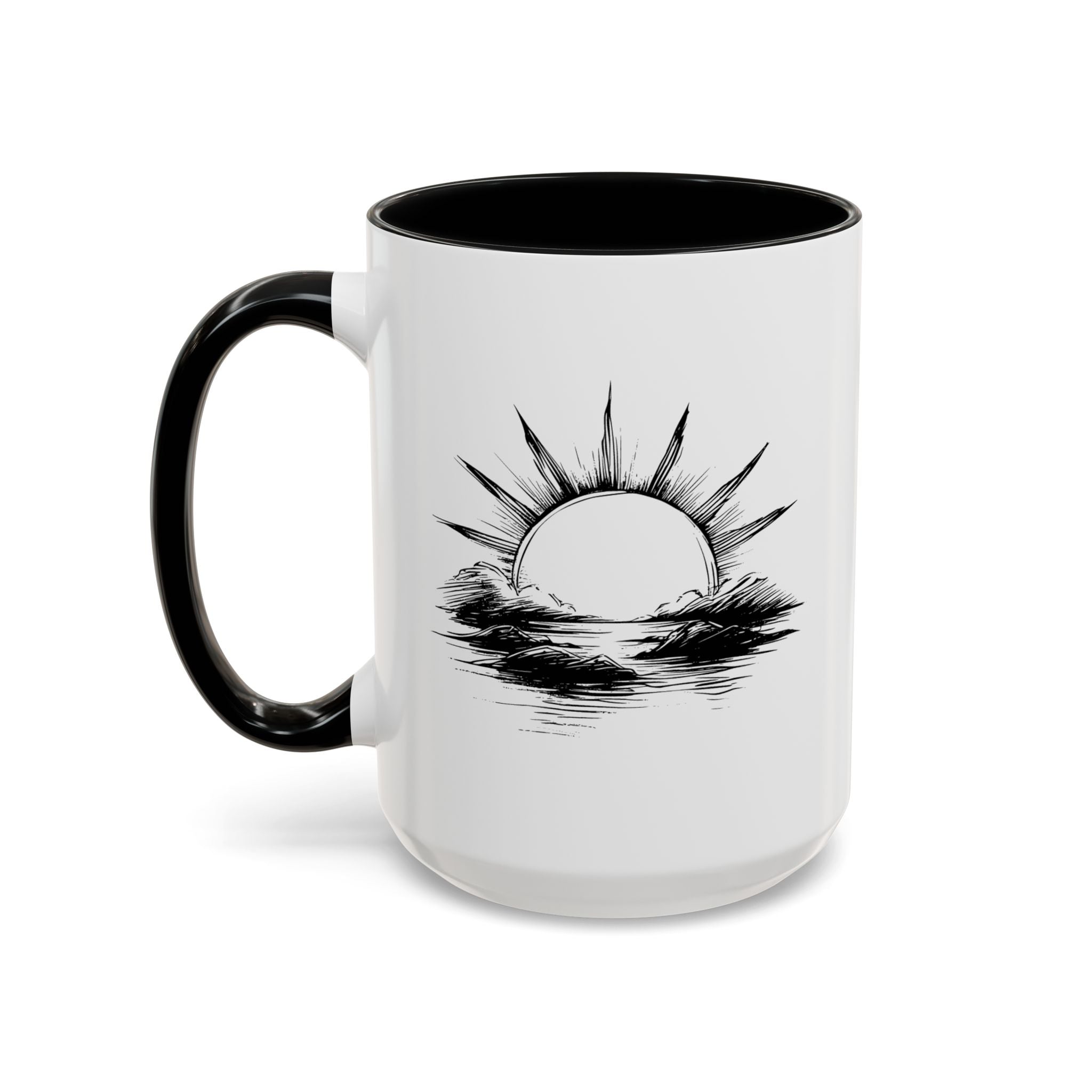 Simple Sunrise Sketch Coffee Mug right