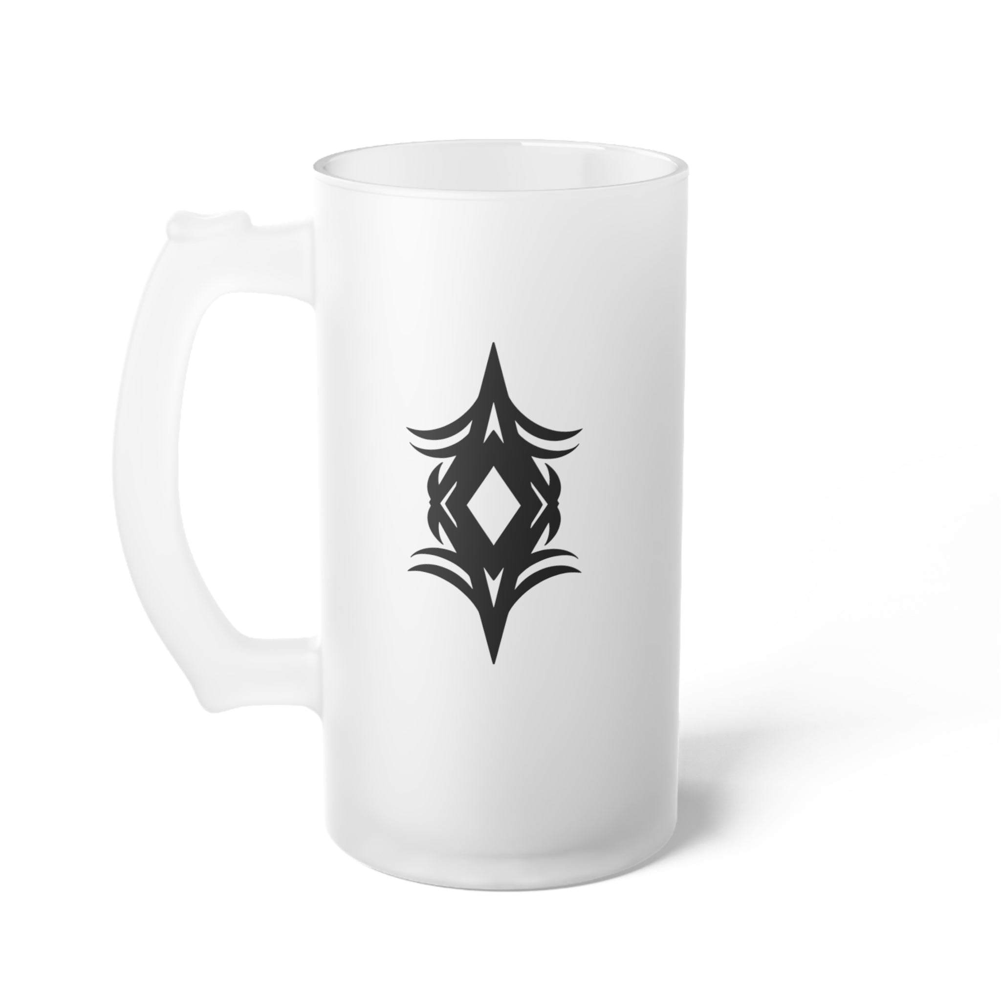 Tribal Frosted Glass Mug