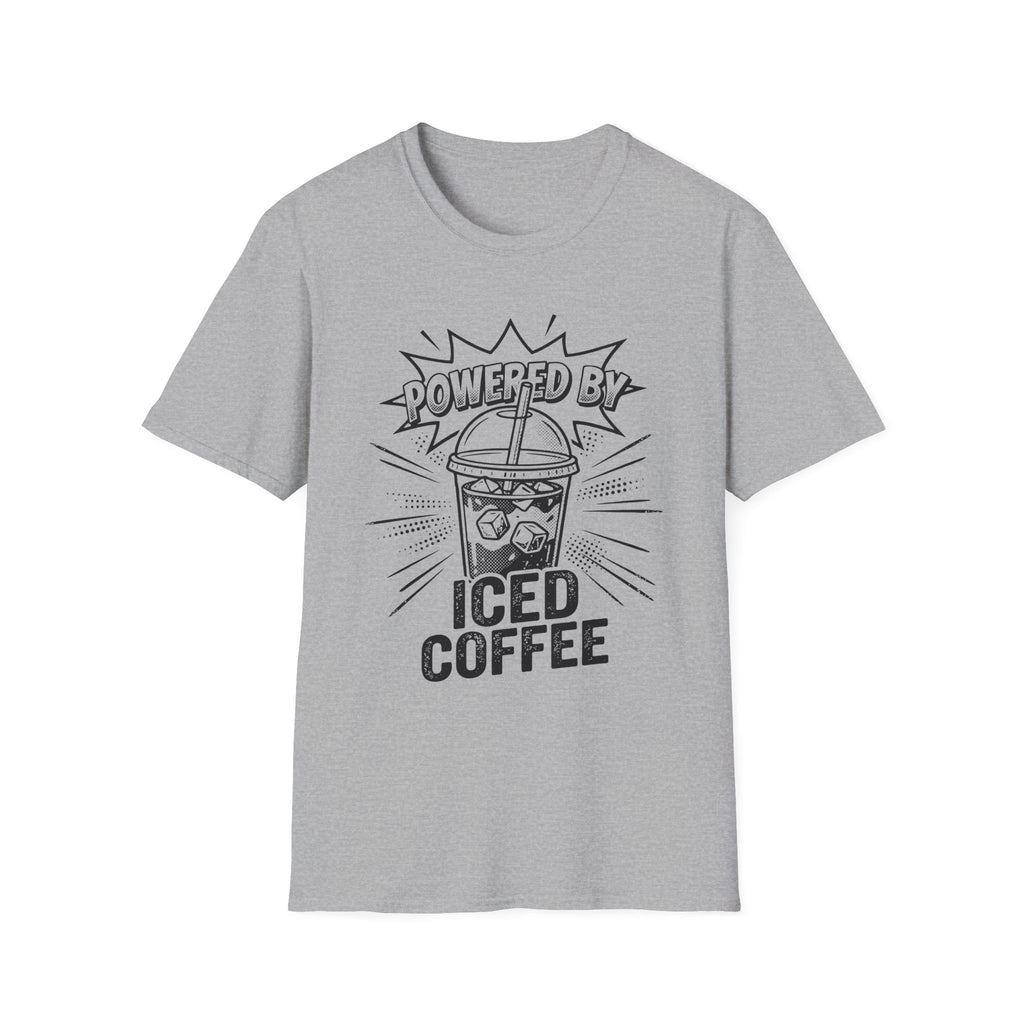 grey Powered By Iced Coffee T-Shirt